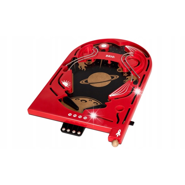Joc educativ Pinball Brio, set cu 4 bile, 522x339x117mm, pentru 6 ani+