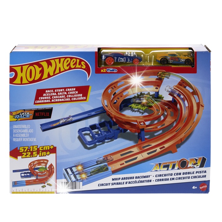Set de piste Hot Wheels, 1 masinuta, pentru copii de la 4 ani, culoare multicolor