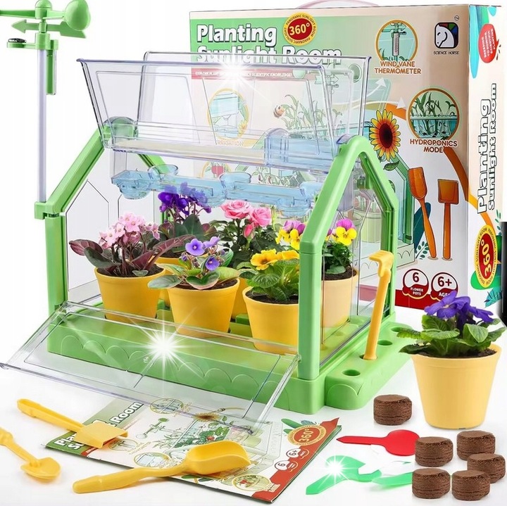 Образователен мини комплект оранжерия, Дорис, за деца, 6 години+, безопасни материали, лесен за сглобяване