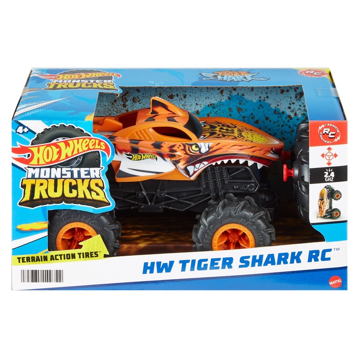 Masinuta, Hot Wheels, Tiger Shark R/C, 25x13.5x13.5cm, 4x4