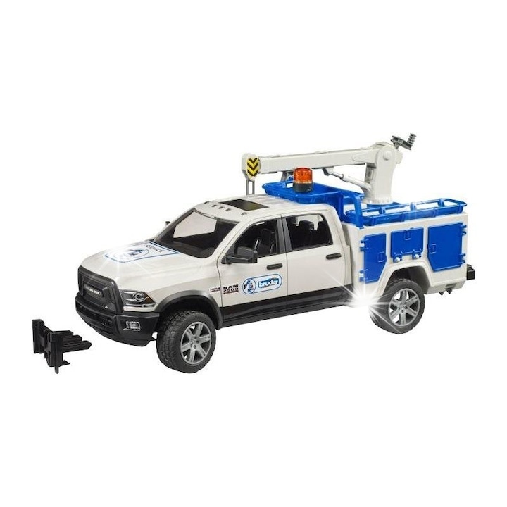 Bruder Dodge RAM kisautó, szett, daruval, 1:16, többszínű