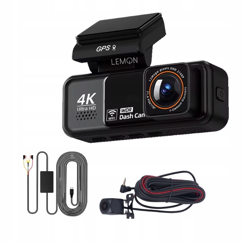 Lemon Hd Camera Camera auto DVR LEMON WIDEOREJESTRATOR 4K GPS WiFi cu camera de ...