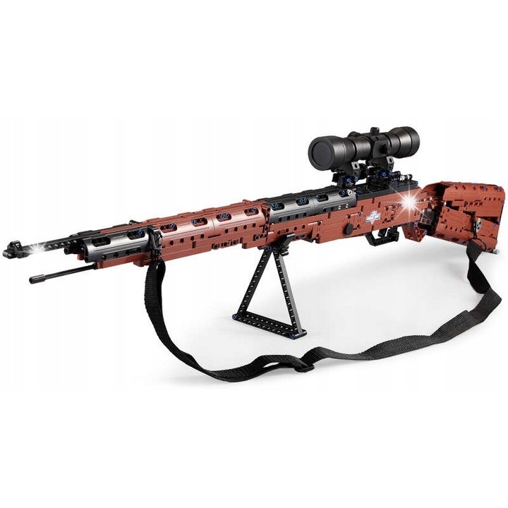 Set de constructie Cada, carabina, 653 elemente, 5 proiectile, culoare brown, dimensiuni 44x19,8cm