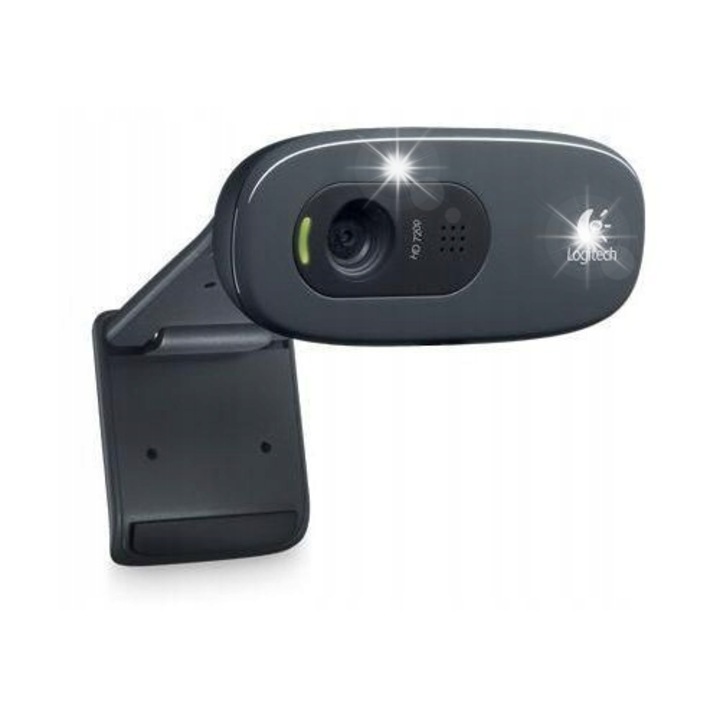 Logitech C270 HD webkamera, 3 MP, 720p videó, beépített mikrofon, USB