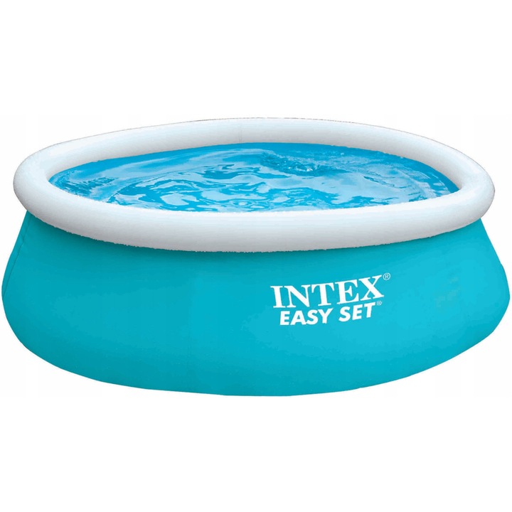 Piscina gonflabila Intex Easy Set 28101, piscina cu inel, diametru 183 cm, inaltime 51 cm, pvc 3-strat, albastru/alb, 886 l