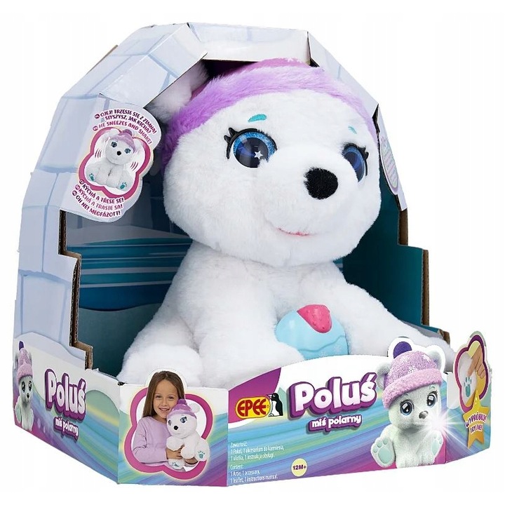 Urs polar interactiv Polus, Epee, 10 sunete, 25x24x20cm, 2+ ani
