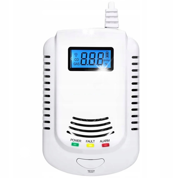 Szén-monoxid érzékelő, MalTec, LCD, 230V, 85dB