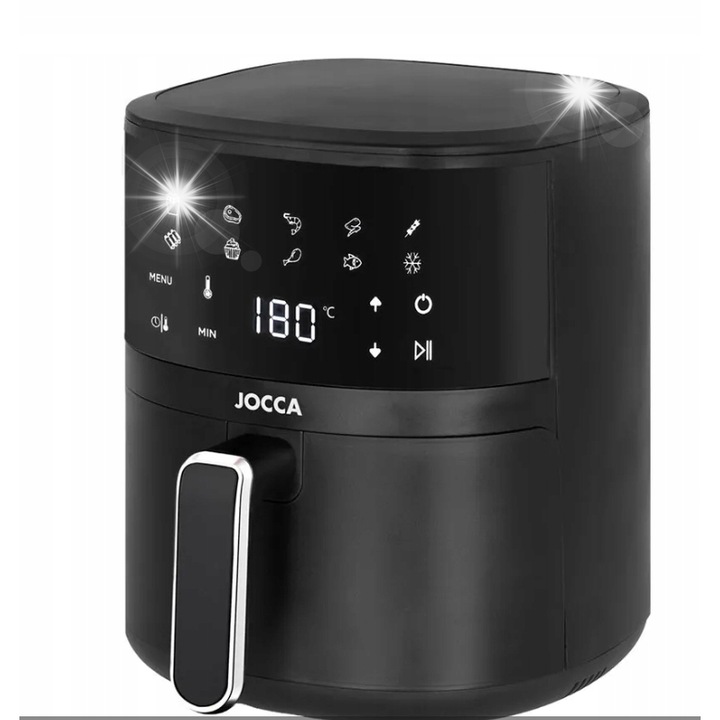 JOCCA 2219P olajmentes fritőz, 1400W, 4L, fekete, méretei 26x29x26cm