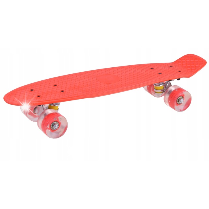 Deskorola FISZKA cu roti LED, 56x15cm, max 50kg, multicolor, pentru copii