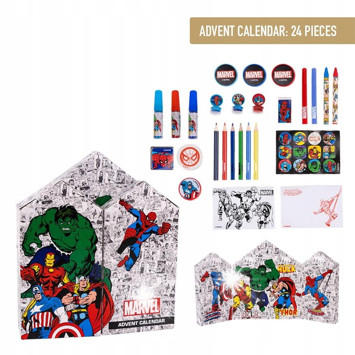 Marvel Bosszúállók adventi naptár, kiegészítő szettel