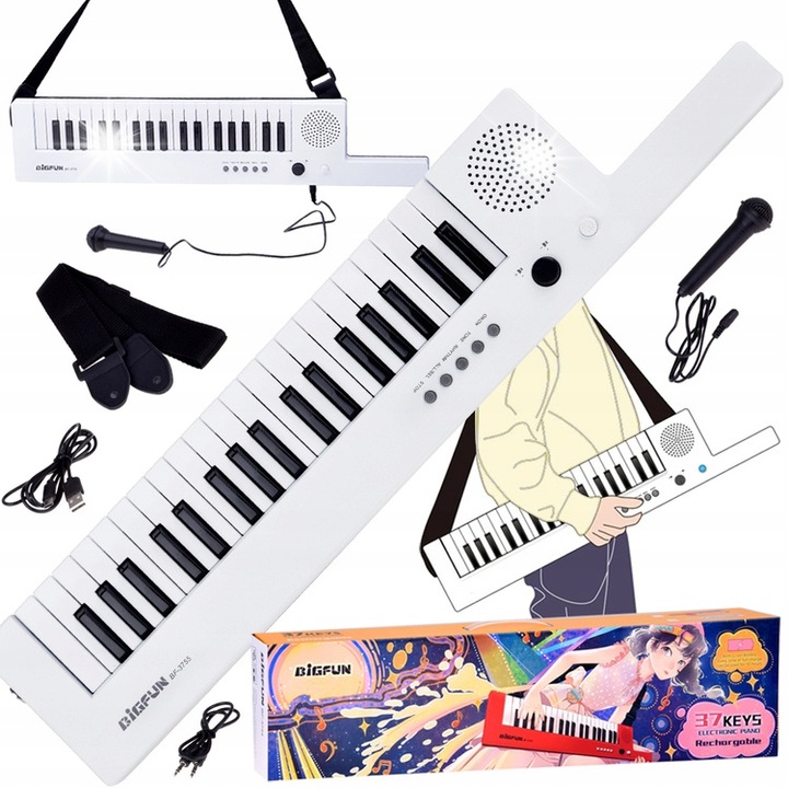 Organe electronice cu suport, Jokomisiada, 37 clape, 4 tonatii, 4 ritmuri, multicolor, 55x11x4cm, set cu microfon