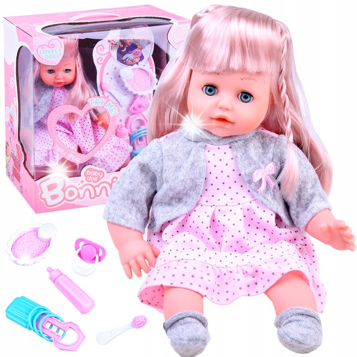 Jokomisiada baba, szett, 36cm, szőke, kiegészítők