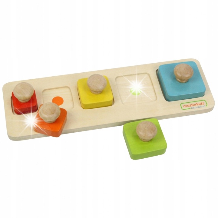 Puzzle Montessori, Masterkidz, Ukladzanka Nauka Rozmiarow si Kolorow, 2 fete, dezvoltare motrica, multicolor