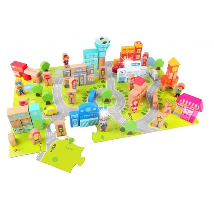 Építőjáték készlet, Classic World, 120 darab, mérete 63x43x15.5cm, környezetbarát