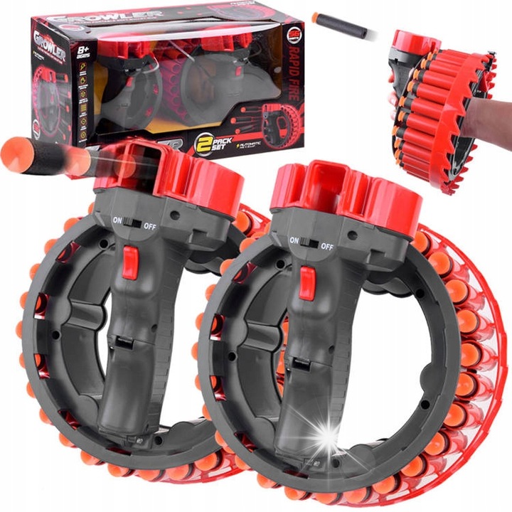 Set Lansatoare Jokomisiada, 2 pistoale, 56 sageti din spuma, 20x20x15cm