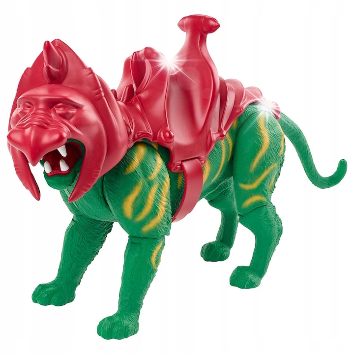 Фигурка Боен котарак, Masters of the Universe Origins, Mattel, 12 точки на артикулация, зелен с жълти ивици, 15см