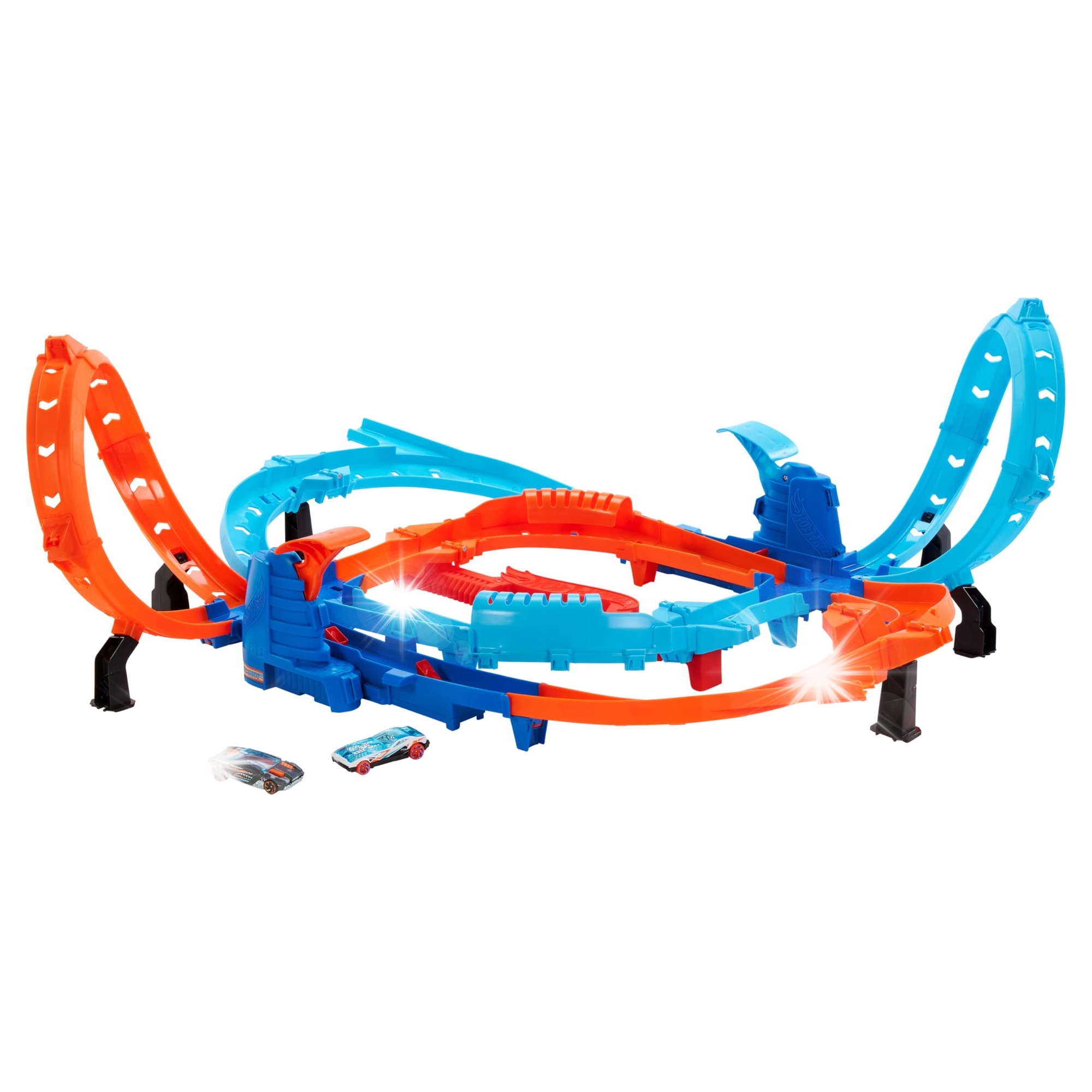 Set trackuri Hot Wheels Ultra Hots, 2 vehicule 1:64, multicolor
