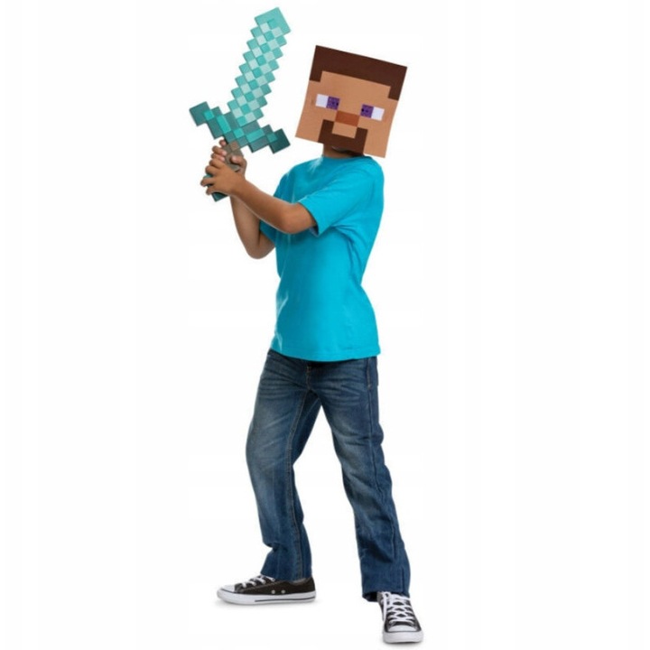 Costum Minecraft set cu sabie si masca, Jakks Pacific, 4+ ani ...