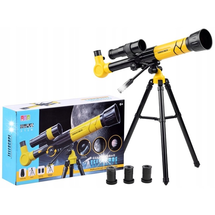 Luneta pentru copii, Jokomisiada, 20x-40x, galben, 65mm