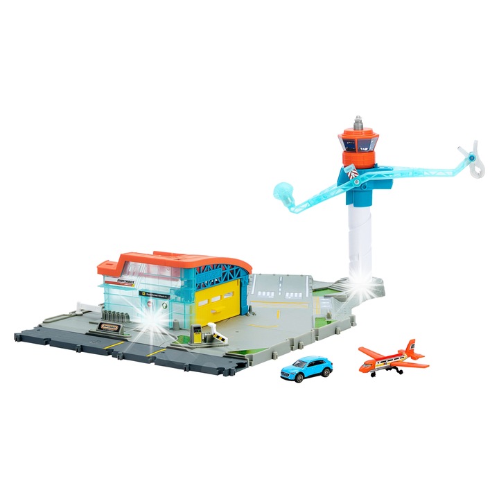 Matchbox játékszett, repülőtér, 2 fém jármű, többszínű, 3 éves kortól