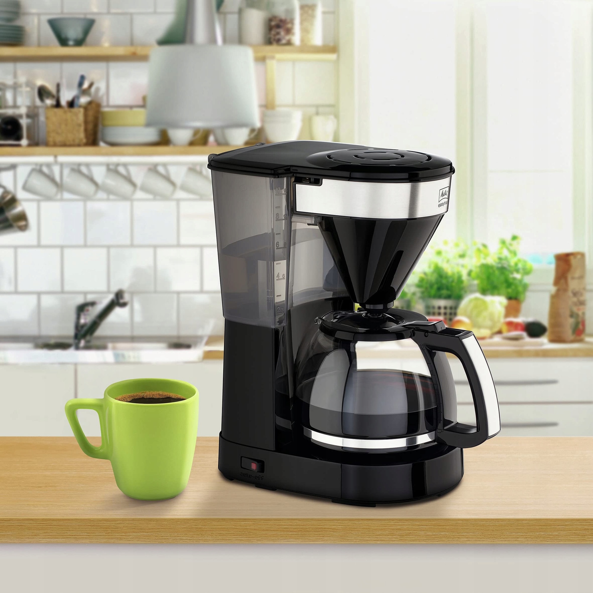 Ekspres de cafea Melitta Easy Top, 1,25L, 1050W, negru, pentru 10 cesti