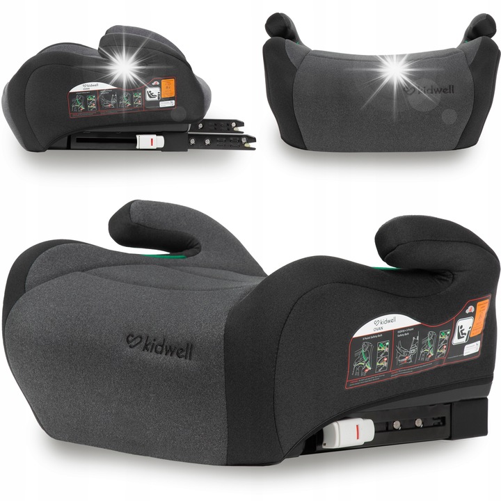 Kidwell OVAN, suport auto i-Size, 125-150 cm, negru-gri, 42x42x22 cm