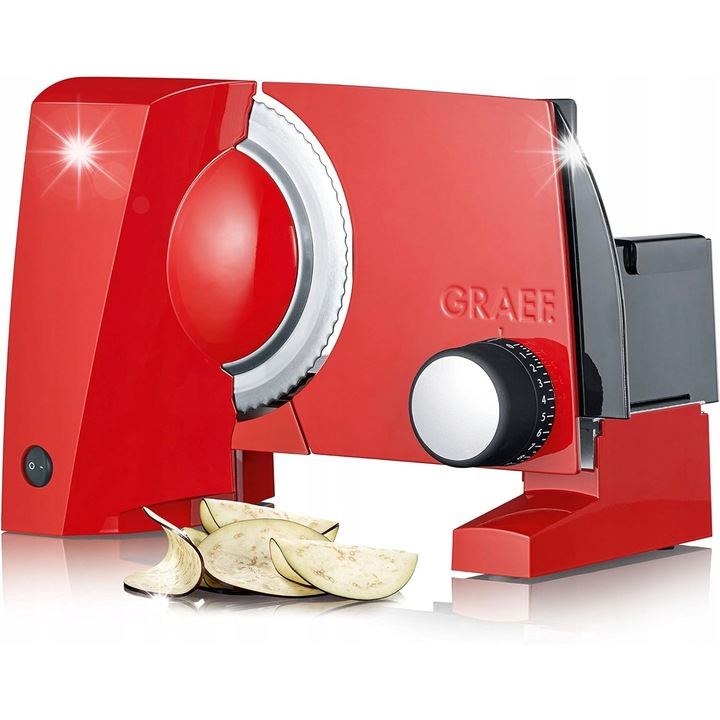Машина за рязане Graef SlicedKitchen SKS 100, 170 W, инокс, компактна, червена