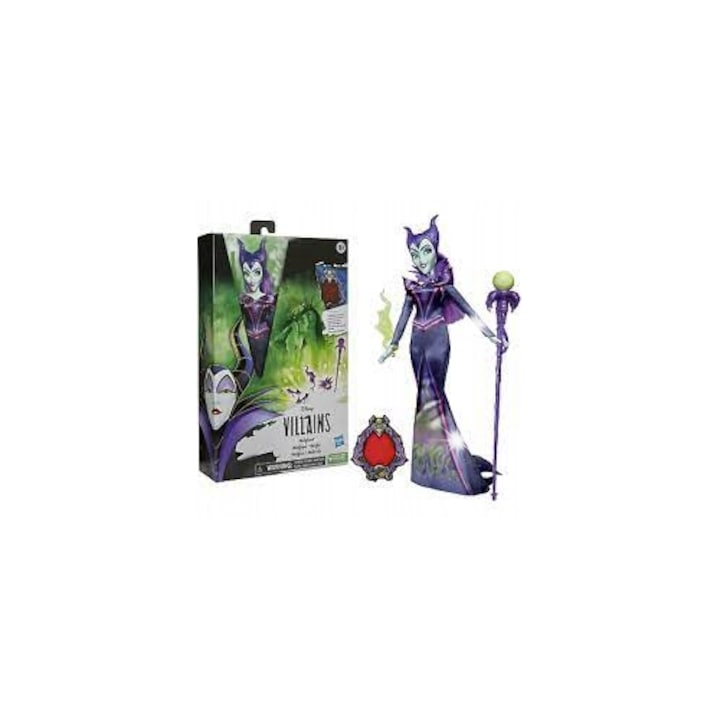 Divatos baba Hasbro Disney Gonoszok Demóna, lila, kiegészítő szettel