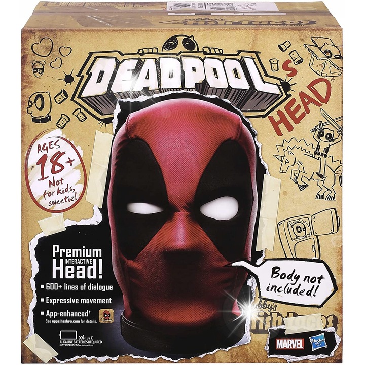 Интерактивна фигурка Дедпул, Hasbro, 1:1, електронна, многоцветна