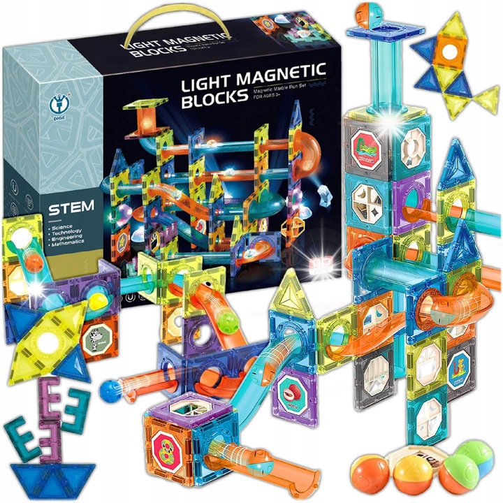 Set de constructie Krumad, 110 elemente, culori luminoase, fara margini ascutite