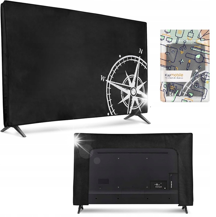 TV védőtok, Kwmobile, 43 hüvelykes, antisztatikus, fekete, szett