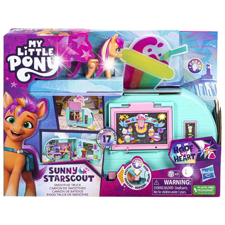 My Little Pony, Sunny, set cu camion si figurina, verde, 18x13cm