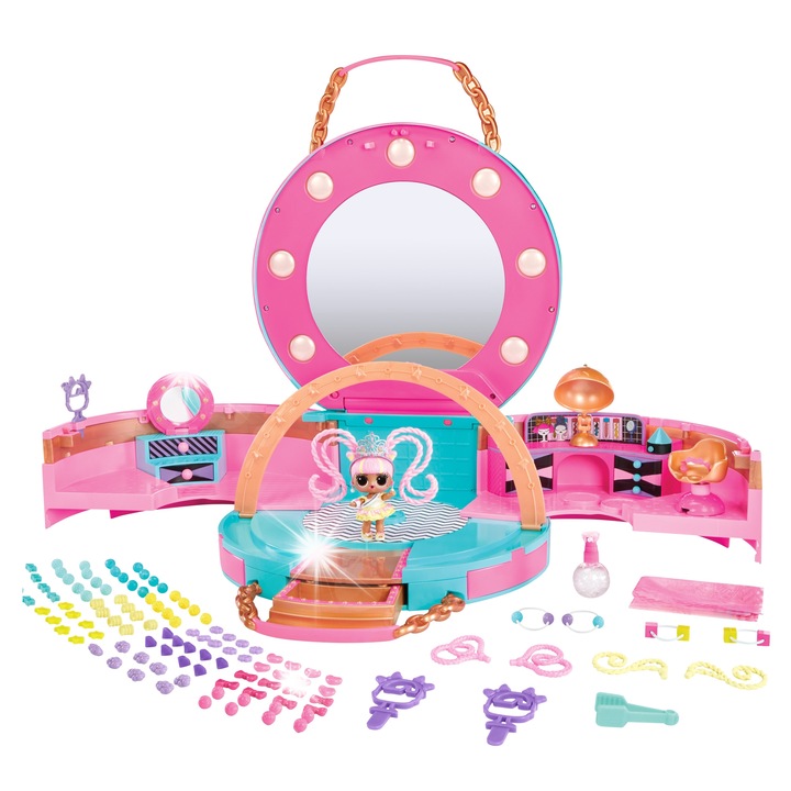 Салон за красота L.O.L. Surprise с мини кукла, 74x43см, 100 мъниста, аксесоари