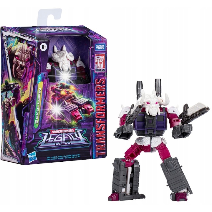 Фигурина Deluxe Transformers Generations Legacy Skullgrin, Hasbro, 14 см, трансформируем в танк, 2 саби, 0.2 кг