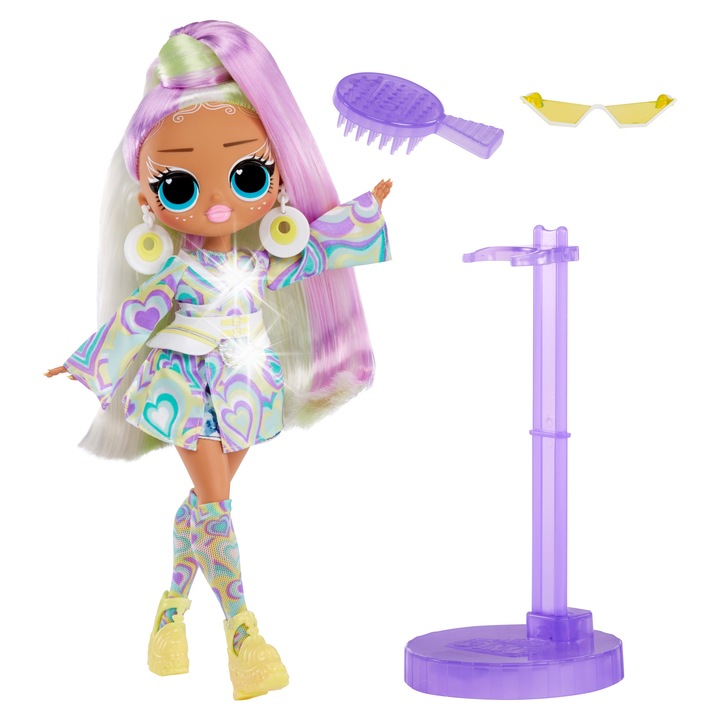 Кукла L.O.L. Surprise O.M.G. Sunshine Makeover, променяща цвета на косата и дрехите, многоцветна