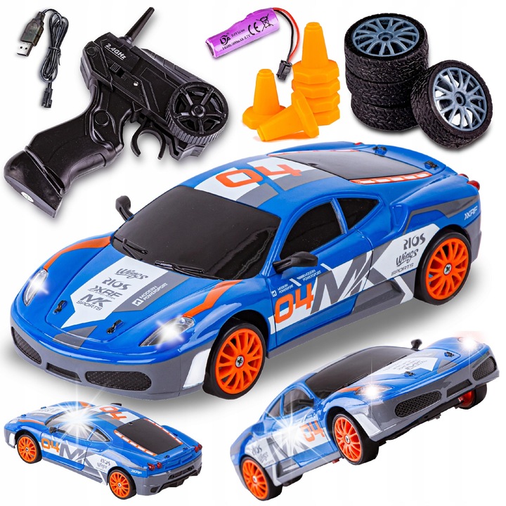 Masina de drift RC HB Toys 4x4, 2.4GHz, acumulator, 18.5x8.3x6cm