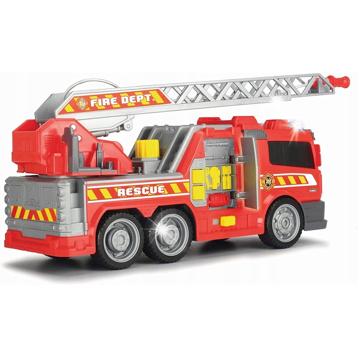 Dickie Toys tűzoltóautó daruval, 36 cm, fényekkel és hangokkal, elemkészlettel