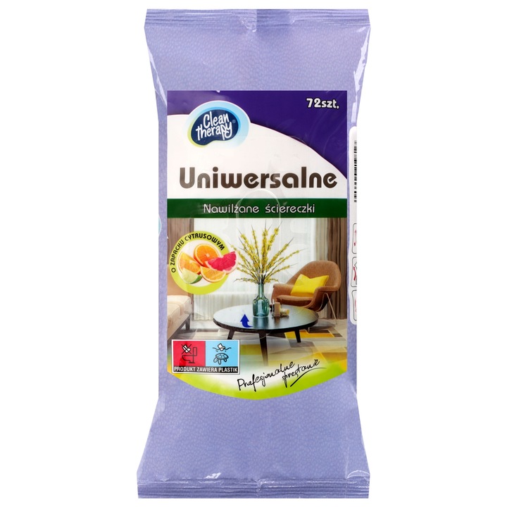 Servetele umede universale, 72 bucati, parfum citric, 20x18cm