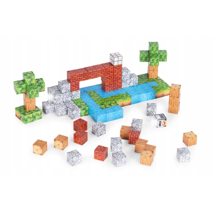 Multistore építőkészlet, 119 elemes, mágneses kockák, gyerekeknek