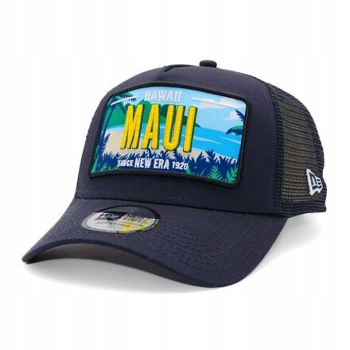 Sapca New Era Licence Plate Los Angeles Trucker, granat, unisex, 100% bumbac, 54,9-61,5 cm