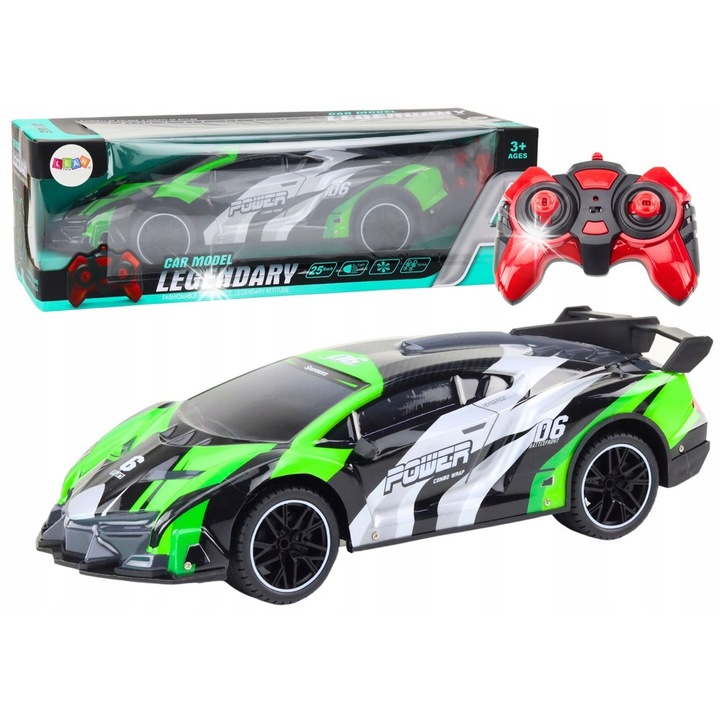 RC sportautó 1:10, LEAN Toys, 25km/h, zöld, 42x17x12cm