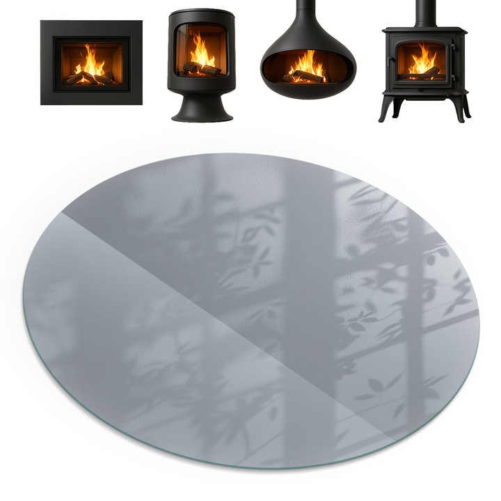 Placa sub semineu, Coloray, Rotunda, Culoare Gri, fi80 cm, 0100107801400cc9ba4ab