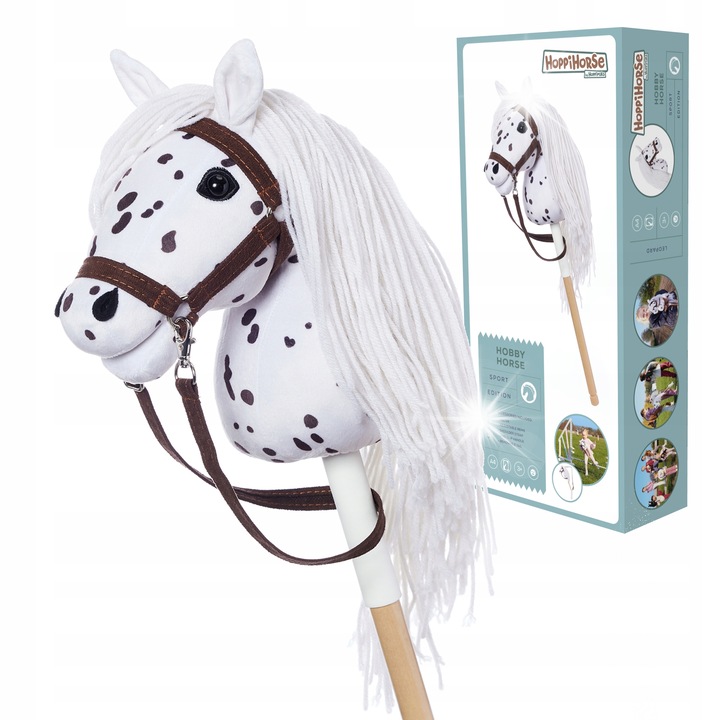 Hobby Horse A4 cu accesorii, HOPPIHORSE, alb, set complet