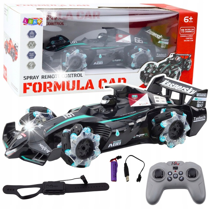 RC sportautó füsthatással, LEAN TOYS, 35x9x16cm, fekete