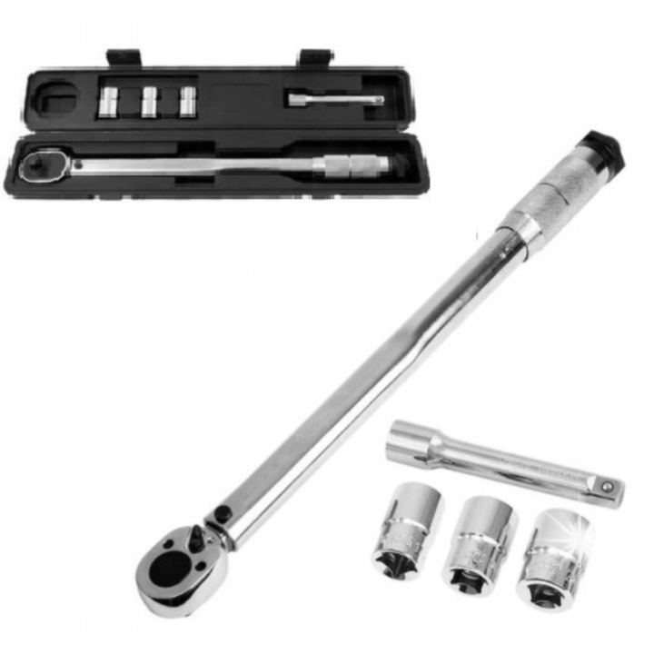 Set cheie dinamometrica Niteo Tools 28-210 Nm, 1 prelungire, otel crom-vanadiu