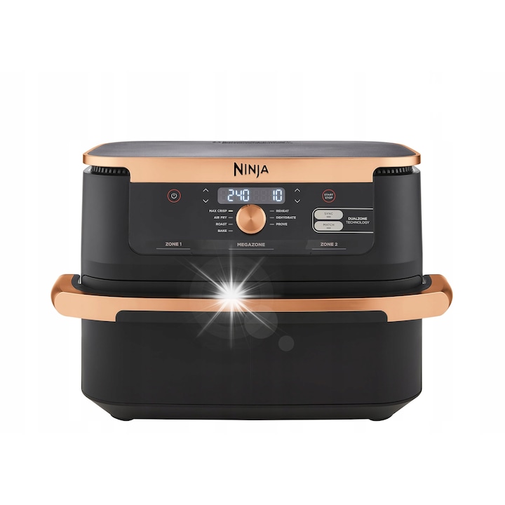 Friteuza Ninja Foodi FlexDrawer, 10,4 l, 2470 W, neagra, set cu separator