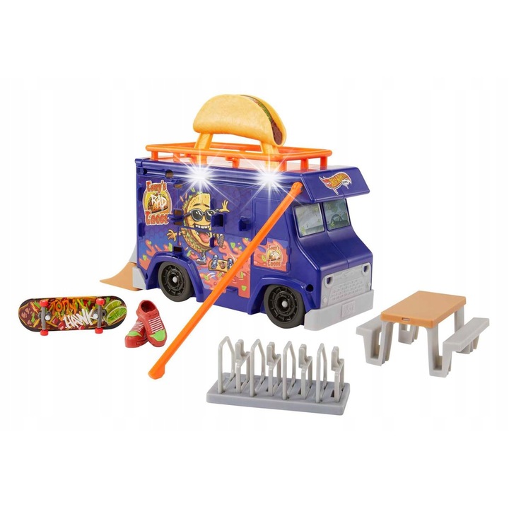 Set camion de jucarie pentru copii, Hot Wheels, multicolor, set complet de accesorii