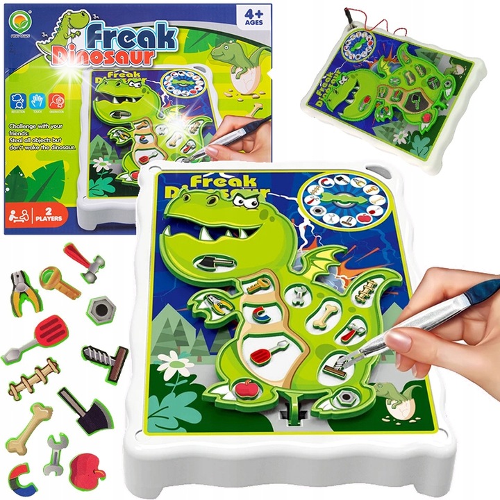 Настолна игра Norimpex, магнитна игра Динозавър, 12 инструмента, 4+ години