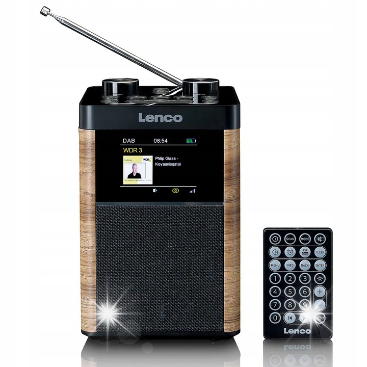 Радио DAB/FM с Bluetooth, Lenco, с часовник, 10W, LCD дисплей