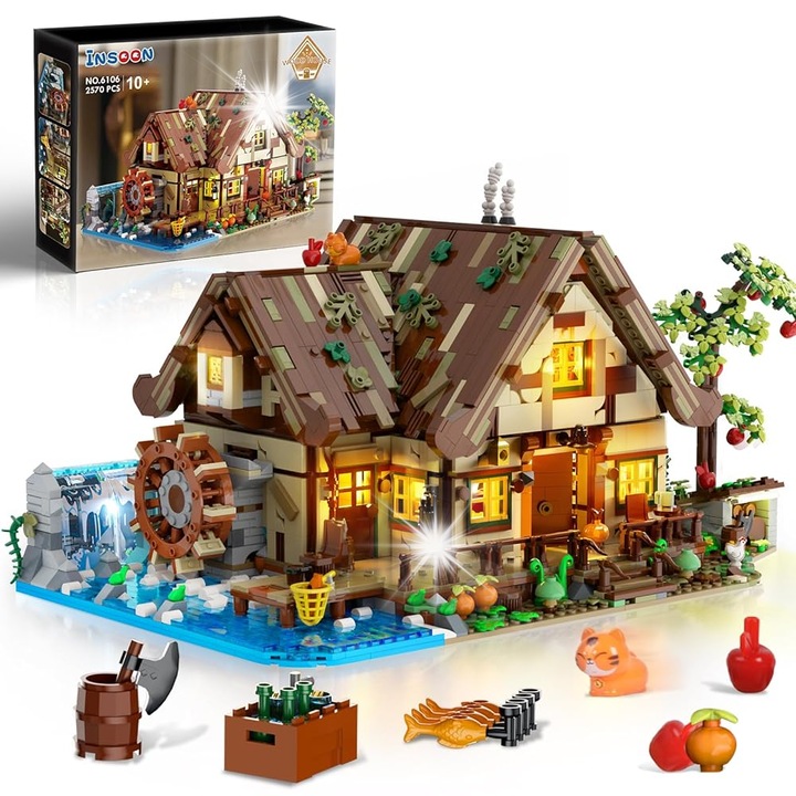 Комплект за изграждане, Insoon, 2570 елемента, с LED осветление, многоцветен